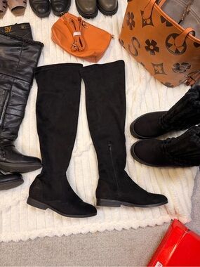 Black Over-the-Knee Suede Boots - Classic Tall Women’s Boots